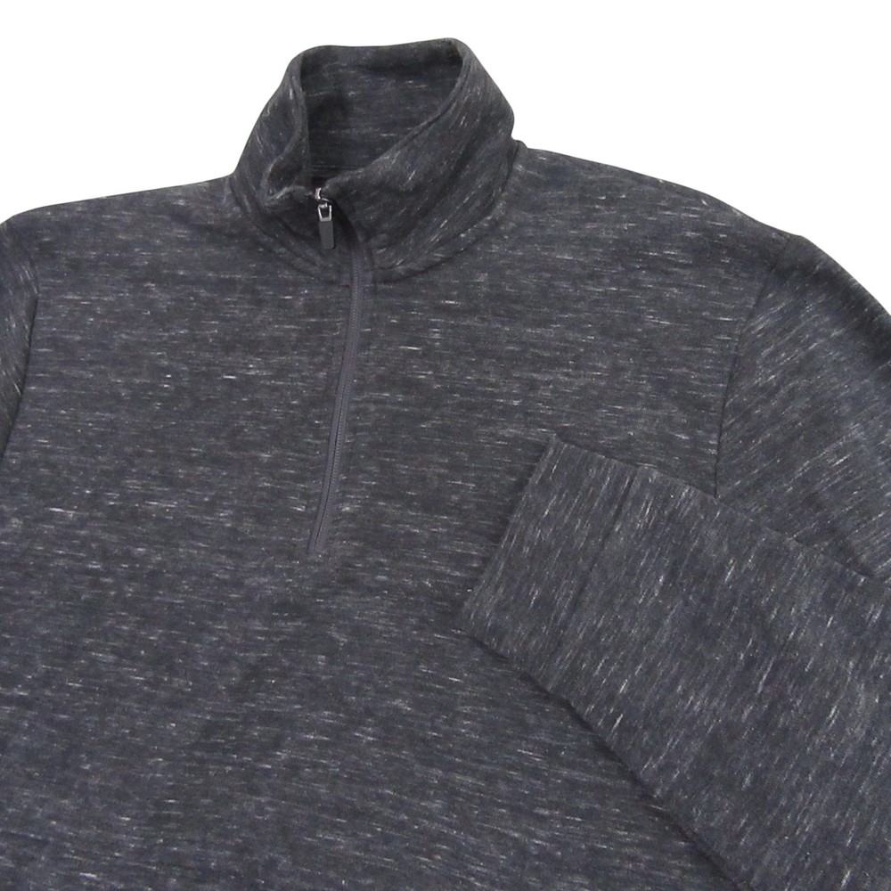 Stylus Mens 1/4 Zip Sweater L Gray Heather Mock Neck‎ Pullover Pocket